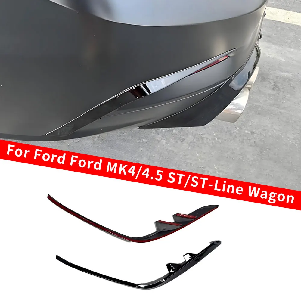 

Для Ford Focus MK4/4,5 ST/ST-Line Универсал, разделитель заднего бампера, глянцевое черное боковое крыло, отделка Canard, плавник, комплект ножей для ветра, аксессуар