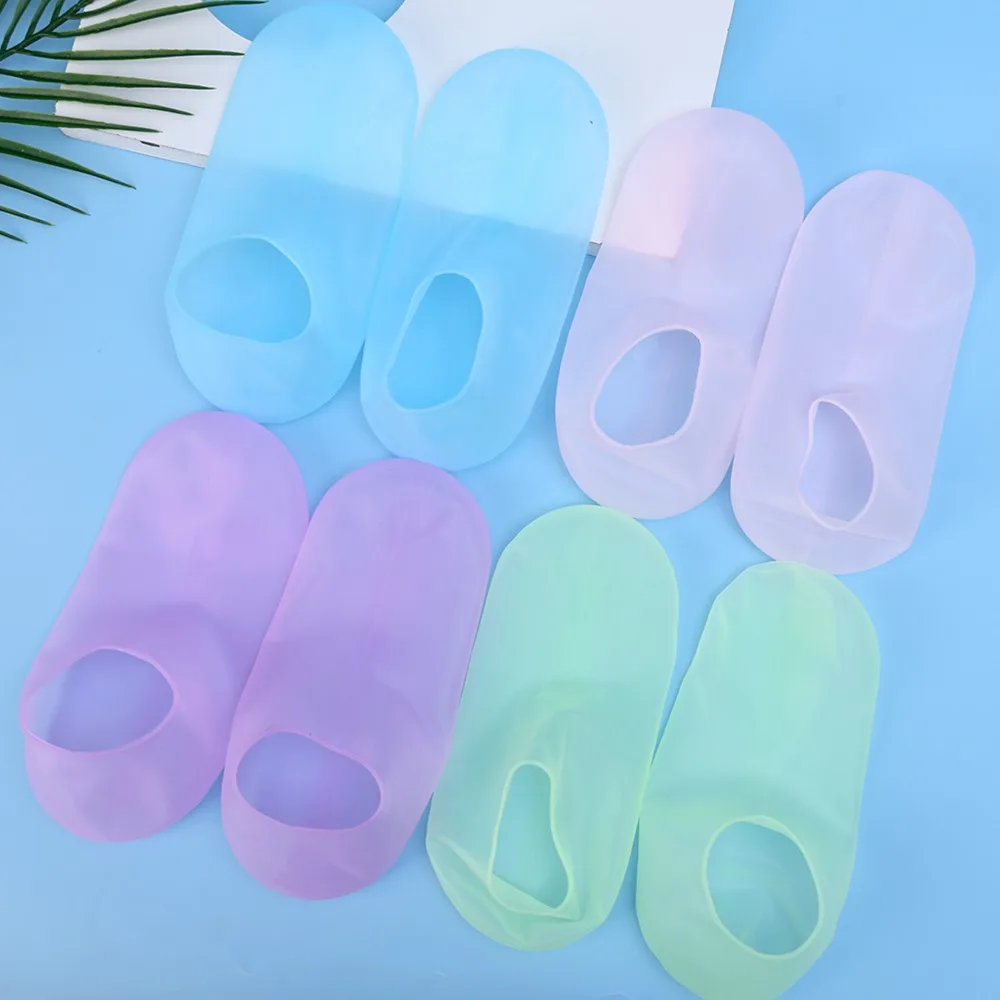 1 paio di calzini idratanti in silicone per i piedi strumenti spa calza in gel riutilizzabile piedi protettivi copertura anti screpolature piede della pelle morta