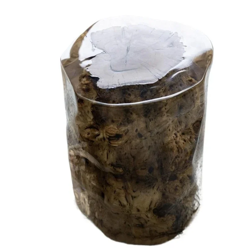 

Golden silk red jujube edge, amber resin booth entrance shoe changing stool