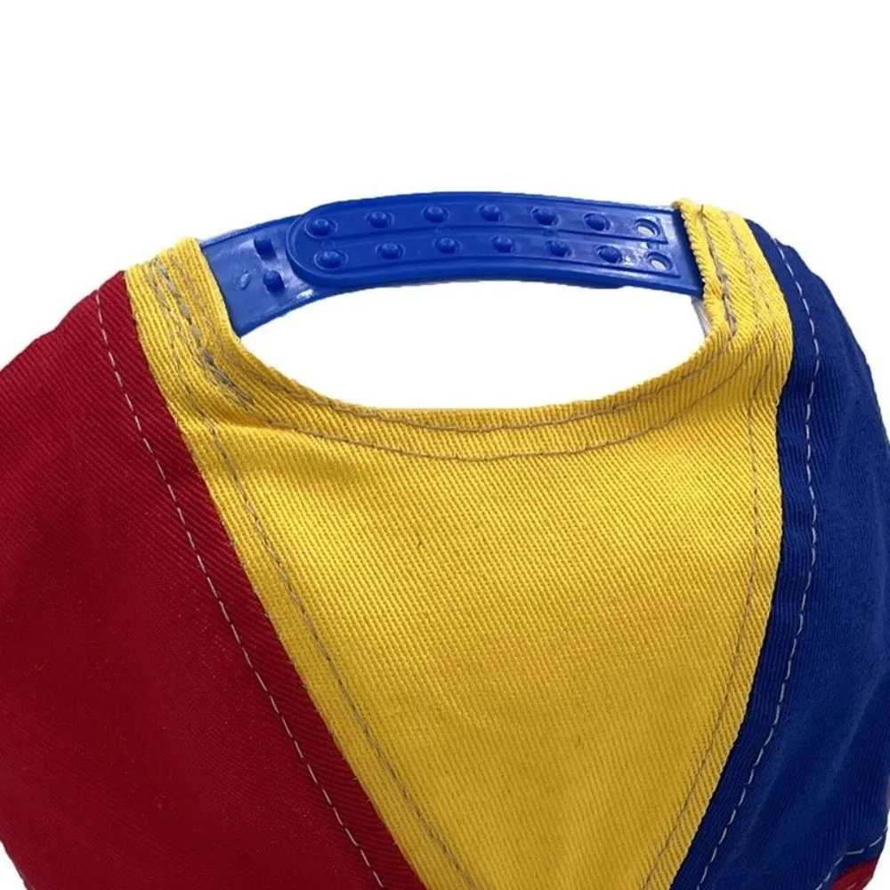 Abnehmbarer Propeller-Baseballkappe aus Baumwolle, Farbblock-Design mit Bambus-Libelle, Regenbogendesign, verstellbar – Detail 8