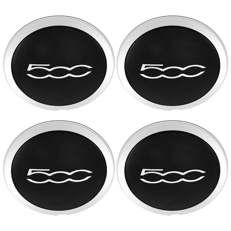 A73Q-4Pcs 133Mm Hubcap For Fiat 500 Wheels Centre Hub Caps Set 68078419AC 68078421AC Dust Cover 51884863