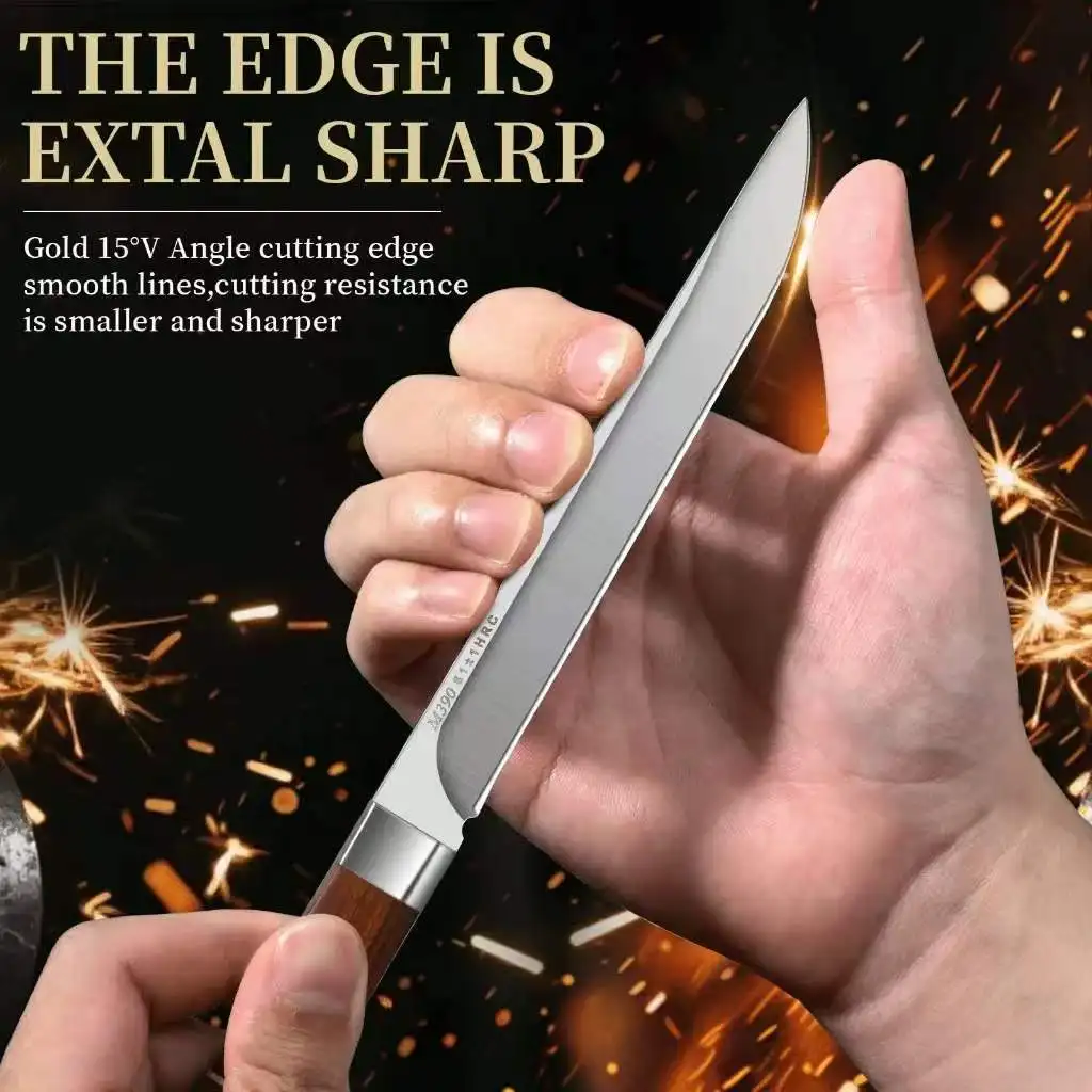 The New Kitchen Knife Features a High-Hardness Wooden Handle. It Is Suitable for Professional Cutting of Meat, Fruits and Steaks