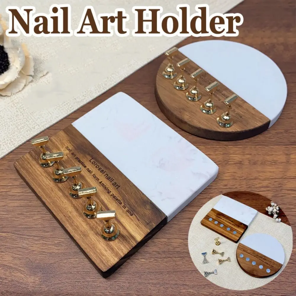 

Square/Round Base Magnetic Nail Art Holder Strong Magnetic Reusable False Nail Stand Detachable Easy To Use