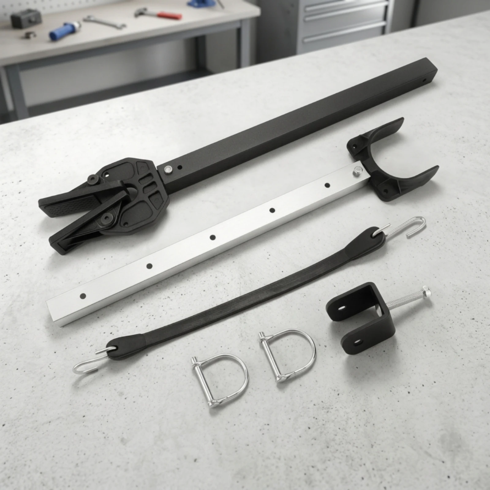 Boat Motor Mount with Strap Folding Outboard Motor Bracket Heavy-Duty Strong for Boaters, Inflatable Boats, Dinghies