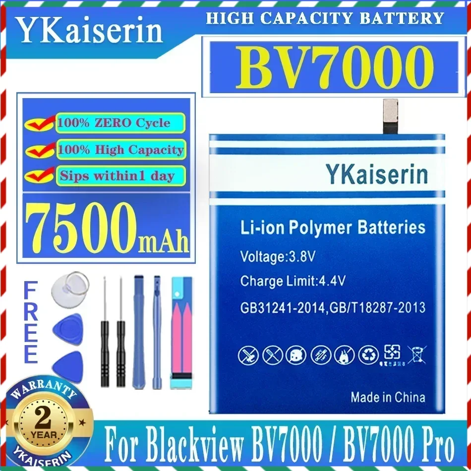 

Сменный аккумулятор YKaiserin 7500 мАч для Blackview BV7000/BV7000 Pro BV7000Pro, новый аккумулятор + трек-код