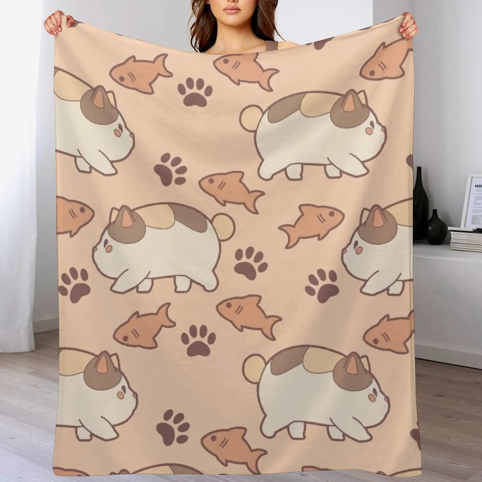 

Pastel Fat Cat Throw Blanket