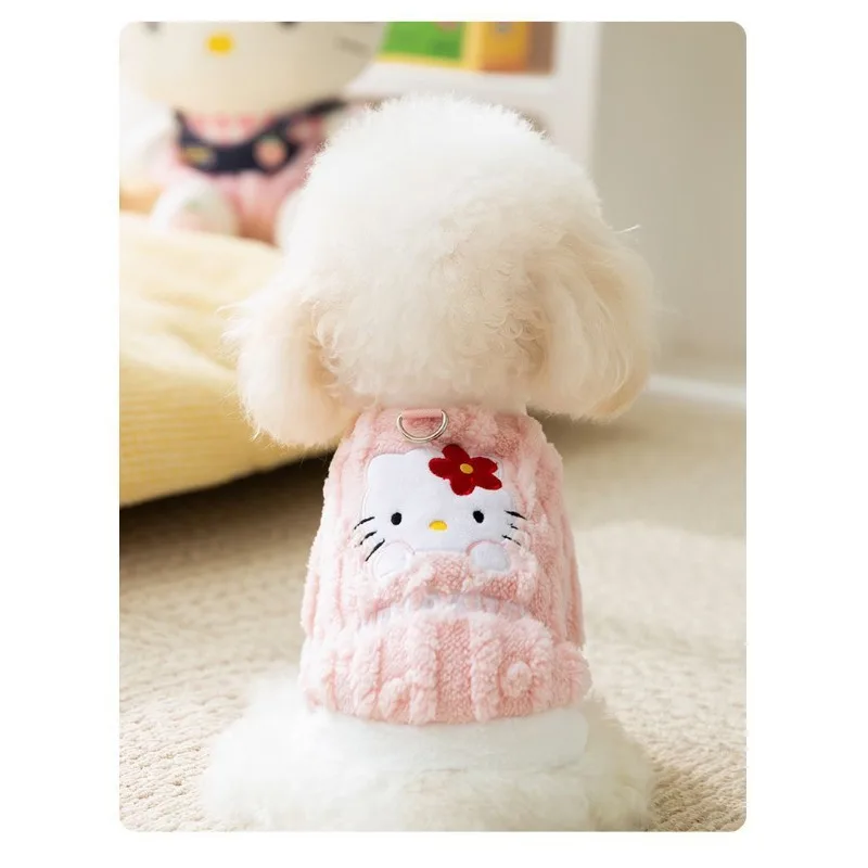 

Sanrio Winter Cat Dog Hoodie, Hello Kitty Kuromi My Melody Cinnamoroll Pochacco, Warm Pet Clothes for Small Puppies Keep Cozy