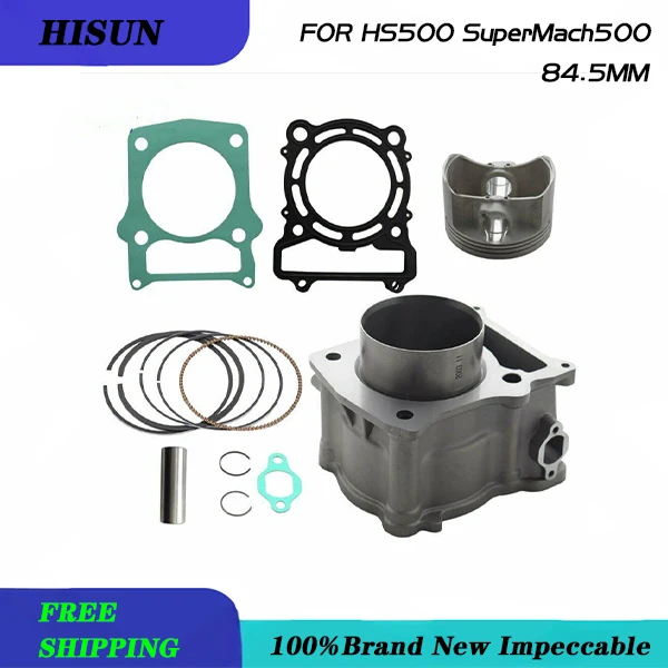 Для HISUN HS500 SuperMach 500 ATV 500 12100-F18-0000 Необразованный комплект цилиндров двигателя мотоцикла, поршневые кольца, прокладка 84,5 мм 471 куб.см Для HISUN HS500 SuperMach 500 ATV 500 12100-F18-0000 Необразованный комплект цилиндров двигателя мотоцикла, поршневые кольца, прокладка 84,5 мм 471 куб.см
