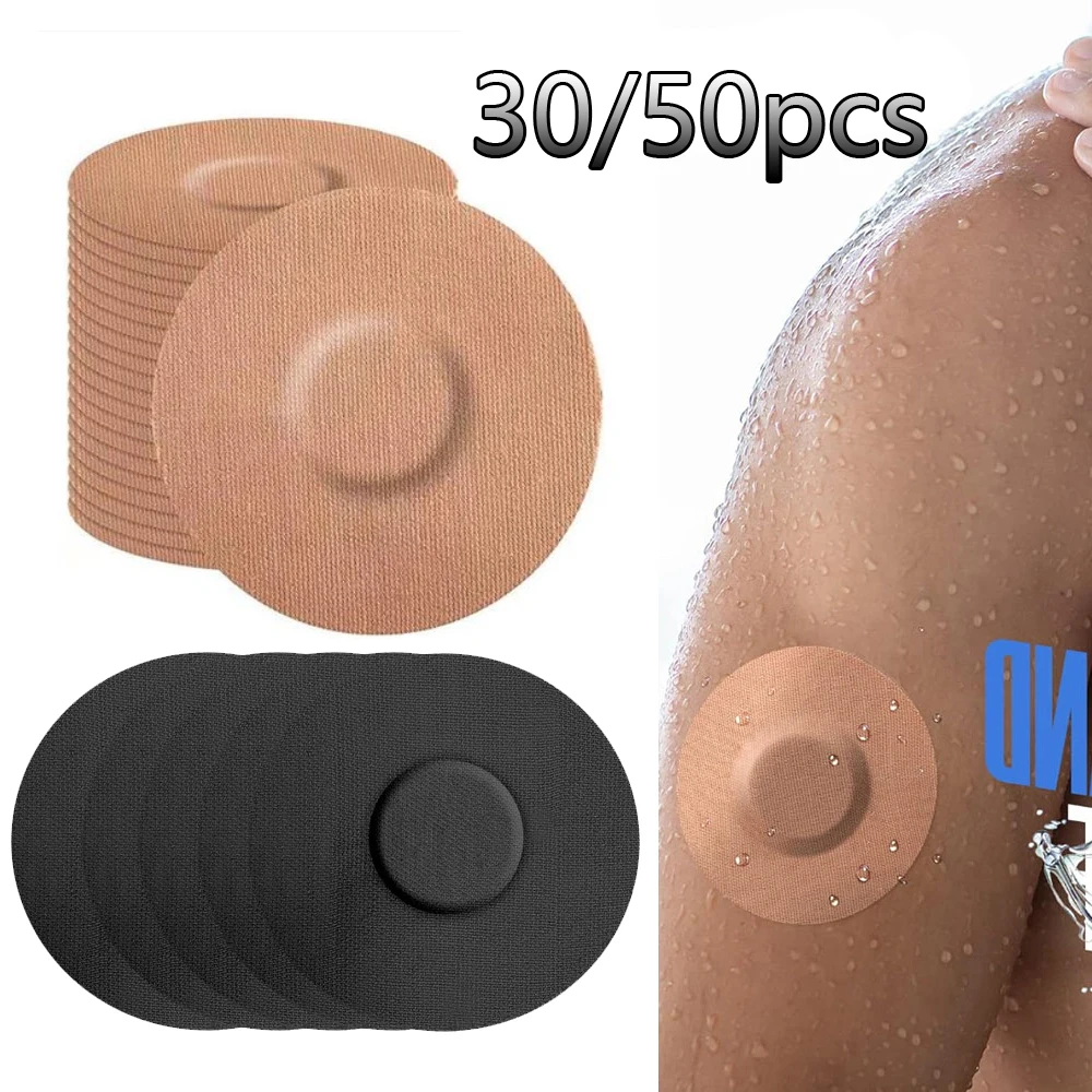

30/50 шт. водонепроницаемые клейкие пластыри-накладки для датчиков CGM, дышащие клейкие ленты-пластыри