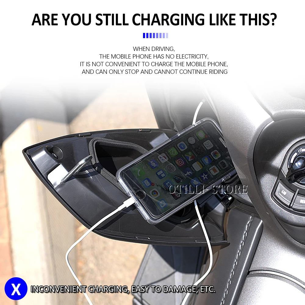 اكسسوارات الدراجات النارية USB شحن حامل هاتف لتحديد المواقع والملاحة قوس لياماها NMAX XMAX 125 N-MAX 155 X-MAX 300 400