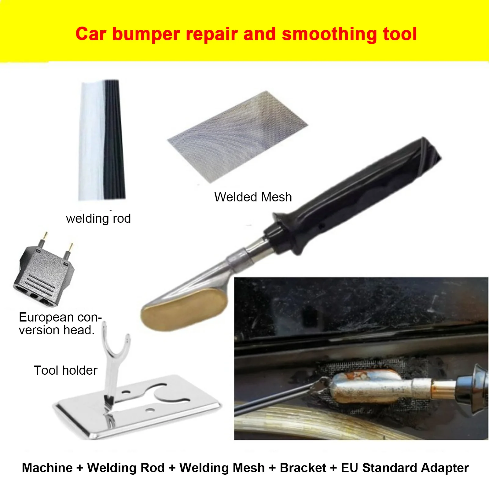 220V Electric Soldering Iron 20 Rods Plastic Welding Machine Smoothing Tool Plastic Crack Repair Spatula For Car Bumper Repair