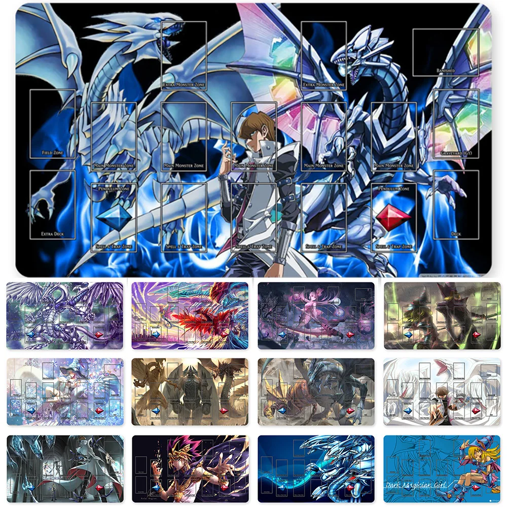 

HOT OCG Playmat Blue-eyes Ultimate Dragon Dark Magician Duel Monsters Playmats Compatible for YuGiOh TCG + Free Bag - ygo (65)