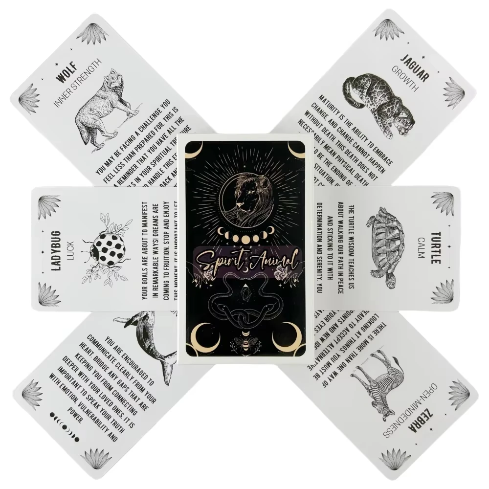 10.3*6cm Spirit Animal Oracle Cards - 54 Cards with Meanings On Them for Beginners Oracle Great Gift fo