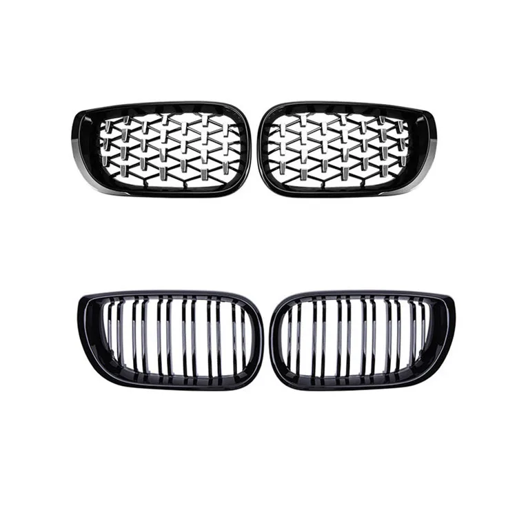 

High Quality 3 Series E46 Three Colour Double Line Kidney Diamond Front Grille M Colour Double Slat E46 Front Grille for BMW