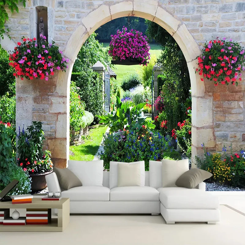 

Custom Wall Mural Wallpaper Printing Mediterranean Garden Scenery 3D Photo Wall Paper Living Room Bedroom Wall Murals Home Decor