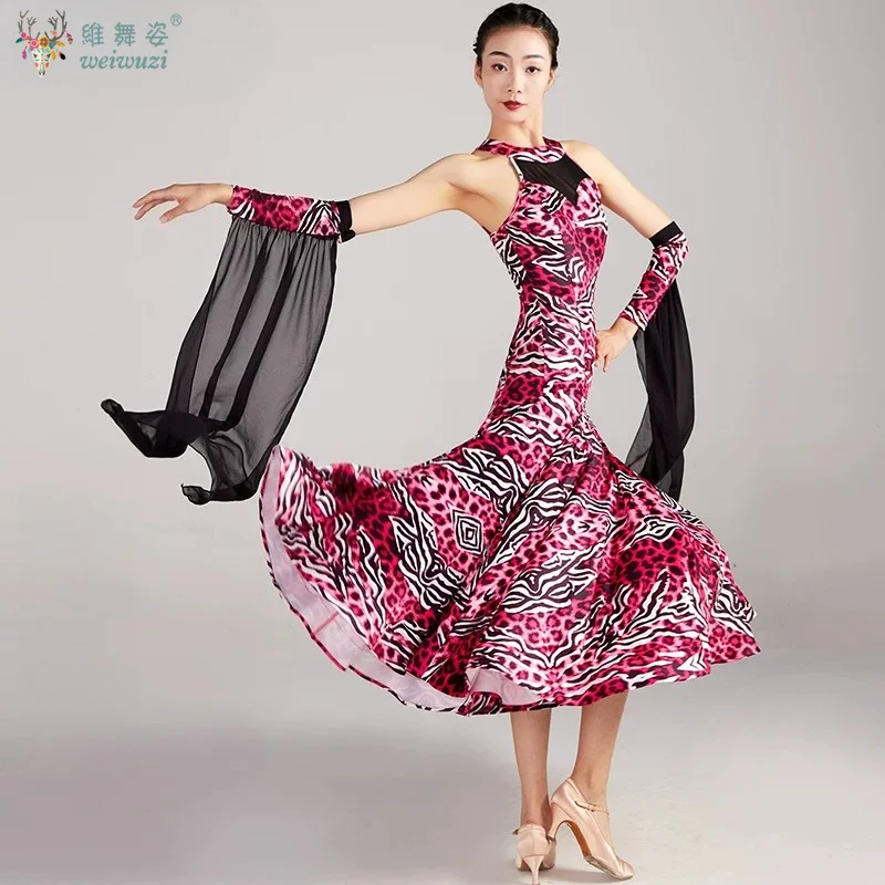 Ballroom Dance Dress for Women National Standard Waltz Dancing Clothes Big Swing Floating Sleeve Modern Performance Costume