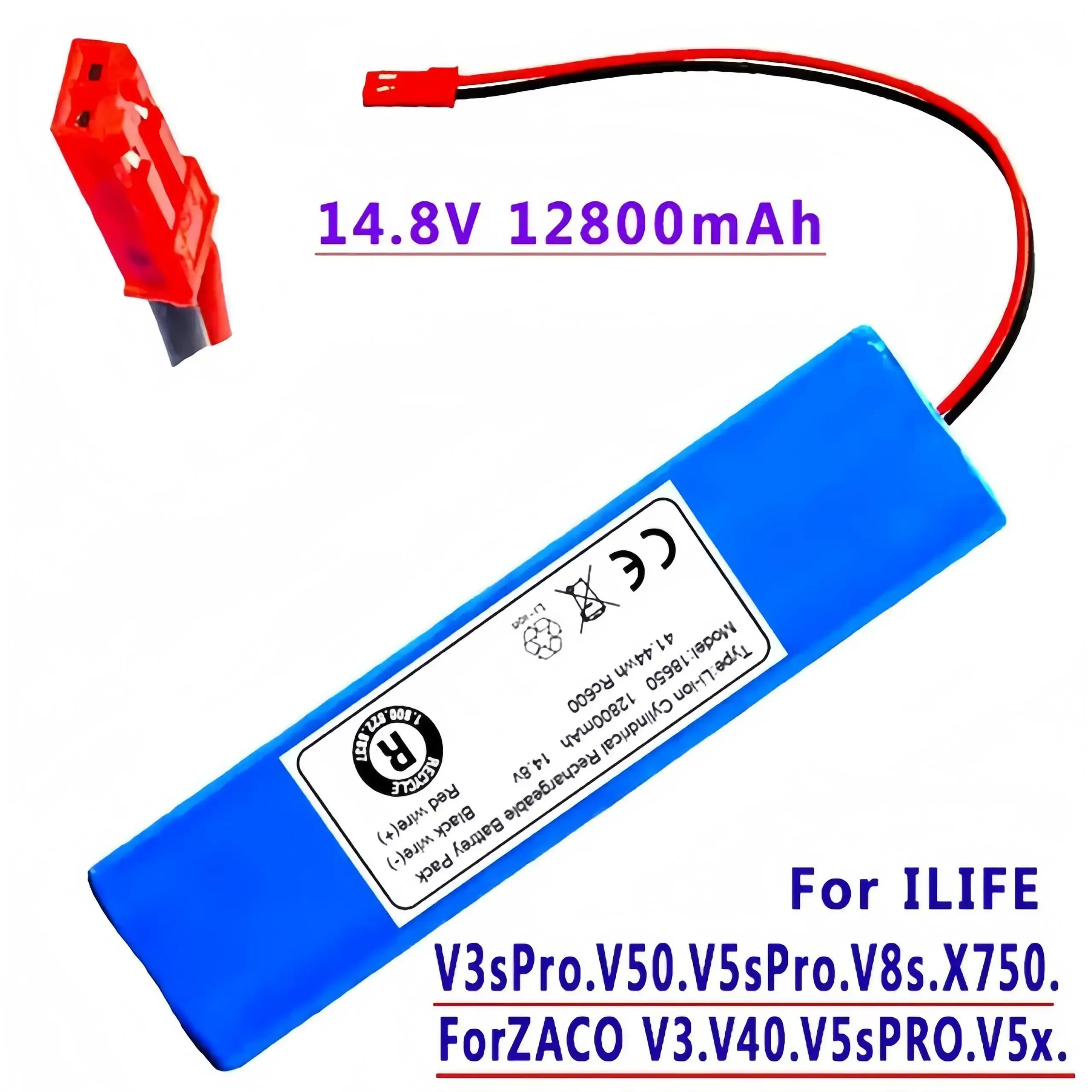 Original 4S1P 14.8V 6800mAh/9800mAh 18650 battery for ILIFE V3s Pro, V50, V5s Pro, V8s and other robot vacuum cleaner batteries