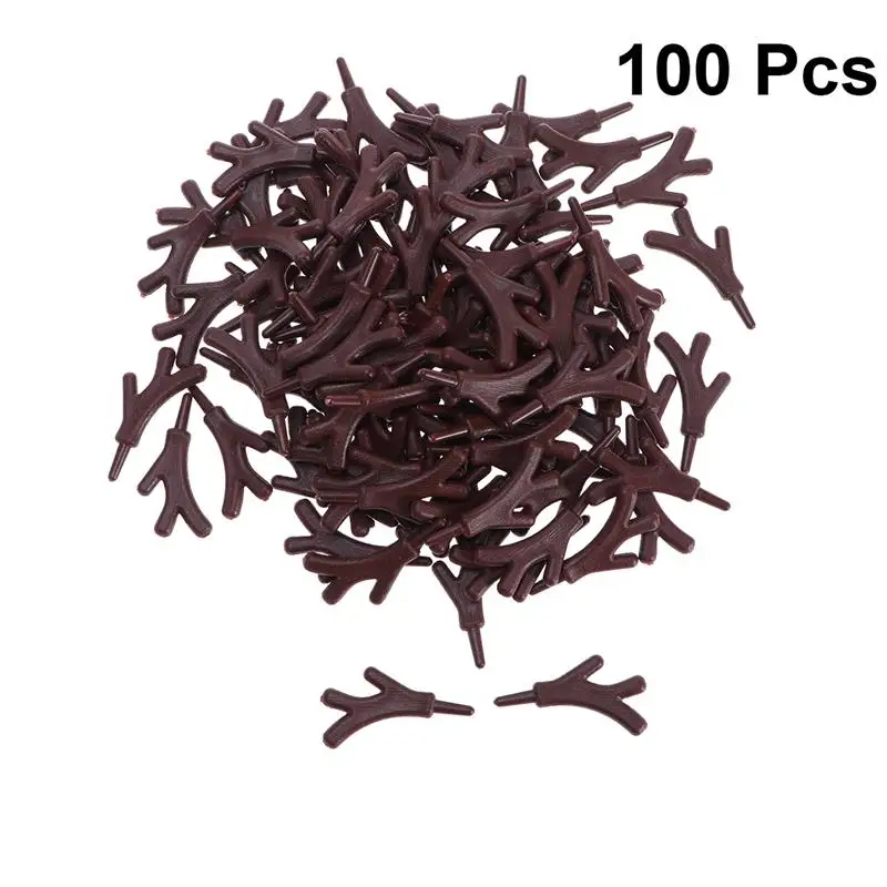 100PCS White Coffee Branch Antlers Craft Christmas Decoration Plastic Snowman Hand Branch DIY Decoration Christmas DIY Accessory