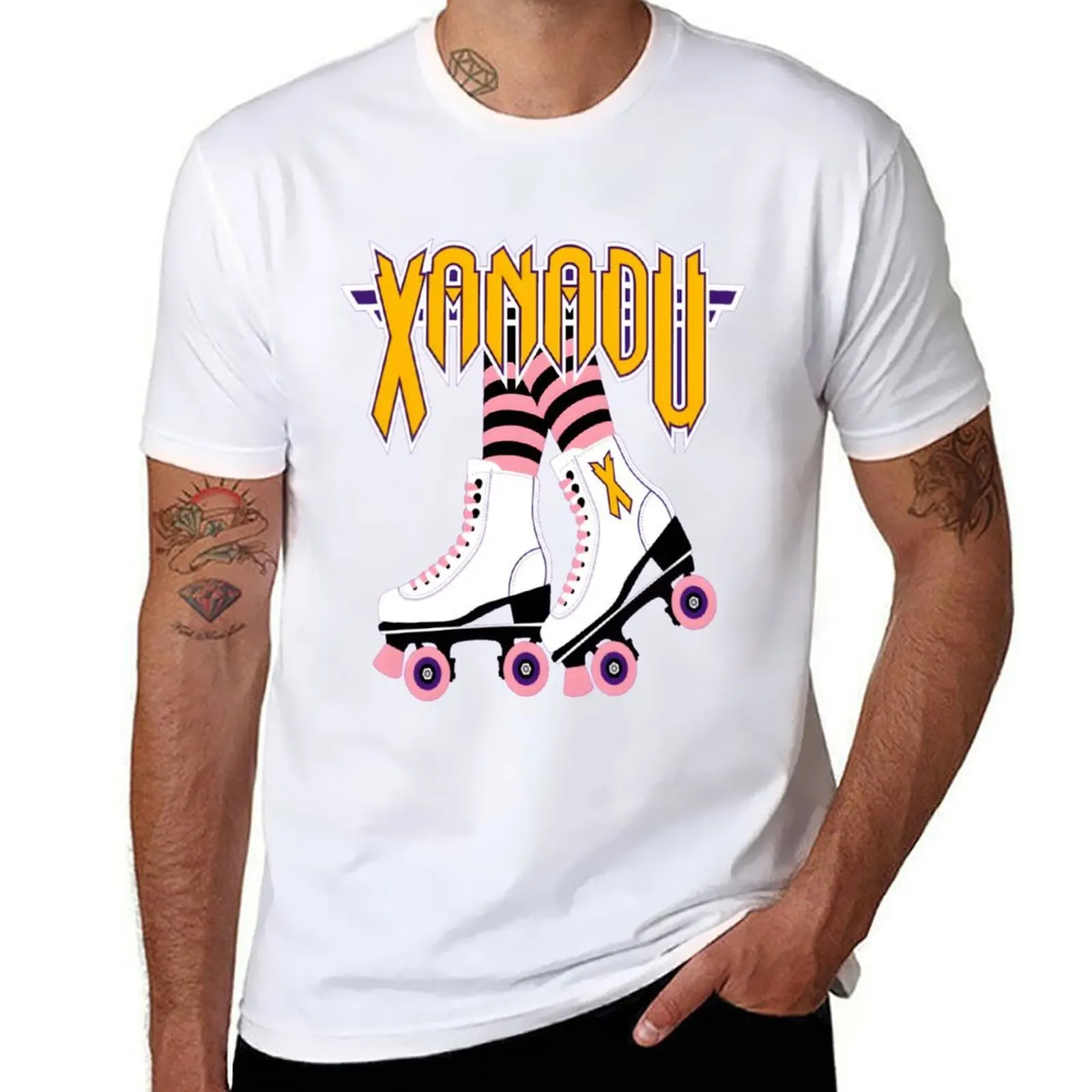 

Olivia Newton-John - Xanadu Rollerskates Classic T-Shirt cotton t shirts high quality man graphic t shirt T-Shirt