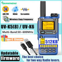 Quansheng UV-K6 UV-K5(8) Walkie Talkie 512KB Memory Expansion Update Firmware Full Band AM FM Type-C Scrambler NOAA Ham Radios