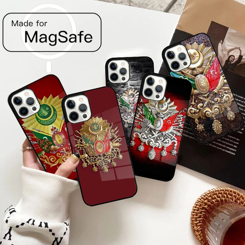 Ottoman Empire Coat Of Arms Funda Magnetic Phone Case For iPhone 17 Air 16e 12 13 14 15 Pro Max Magsafe Wireless Cover