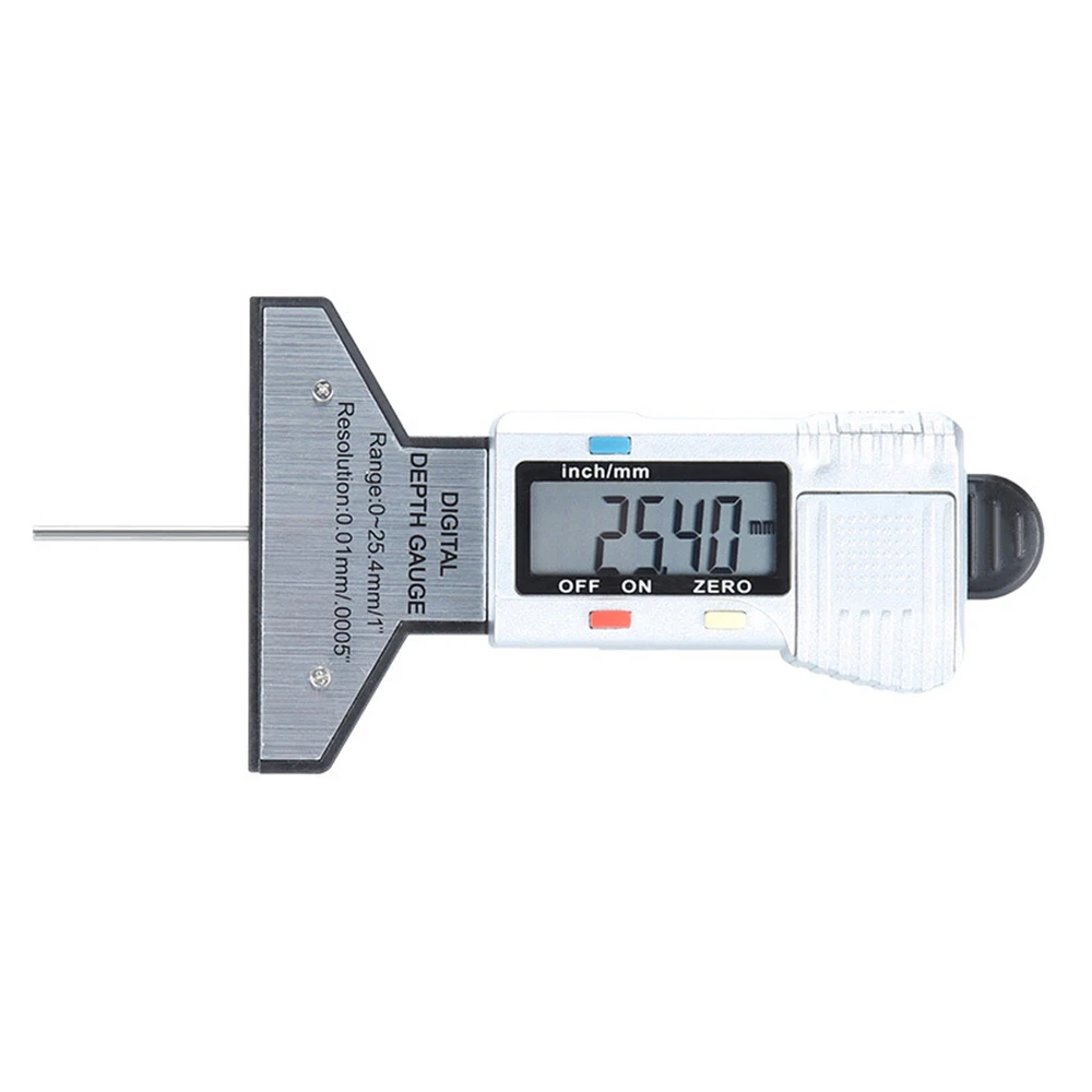 0-25mm Electronic Digital Depth Gauge Snap Depth Inch Metric Fractions Tire Tread Gage Depth Digital Electronic Indicator