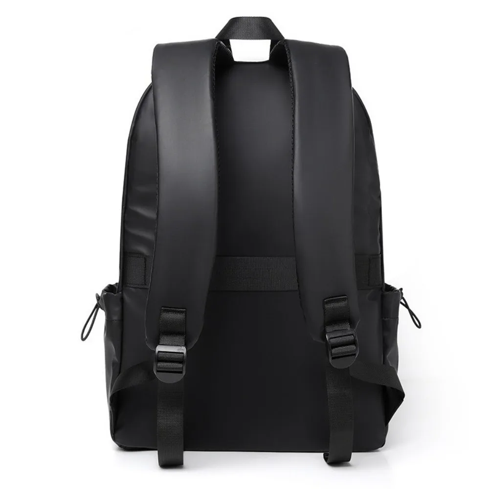 حقيبة ظهر رجالية بلون سادة مقاومة للماء ومتعددة الجيوب للكمبيوتر المحمول للأعمال بسعة كبيرة ومقاومة للاهتراء حقيبة مدرسية للطلاب #4