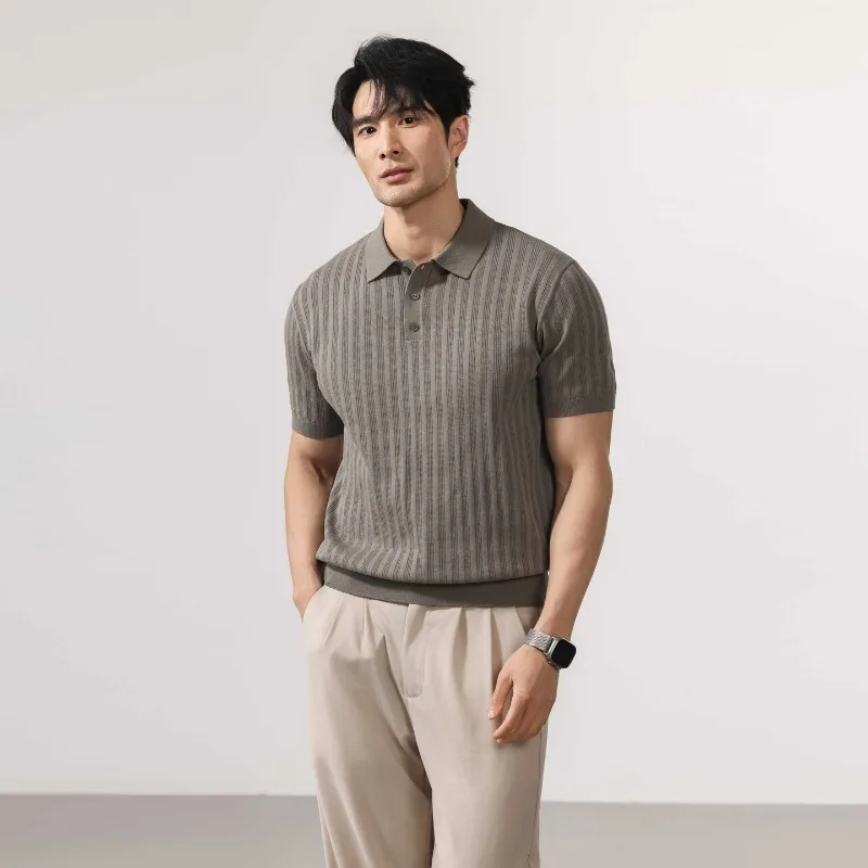 New Men's POLO Shirt with An Old Money Style Fashionable Lapel Sweater Light Luxury and High-end