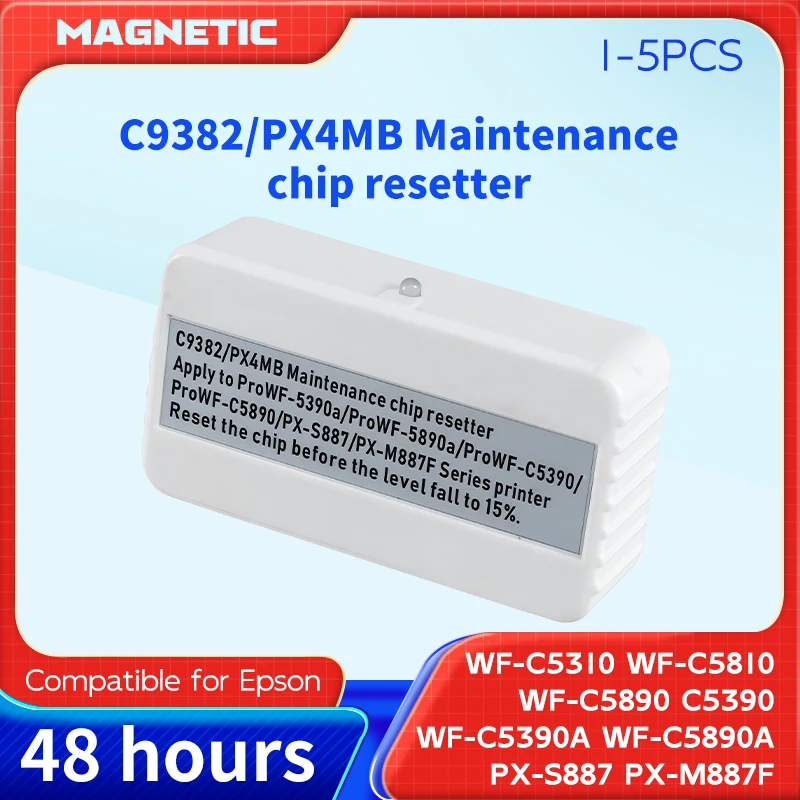 잉크 유지보수 박스 칩 리셋터 C9382 PX4MB 에프손 워크포스 C5310 C5810 C5890 C5390 WF-C5390 PX-S887 PX-M887F 호환