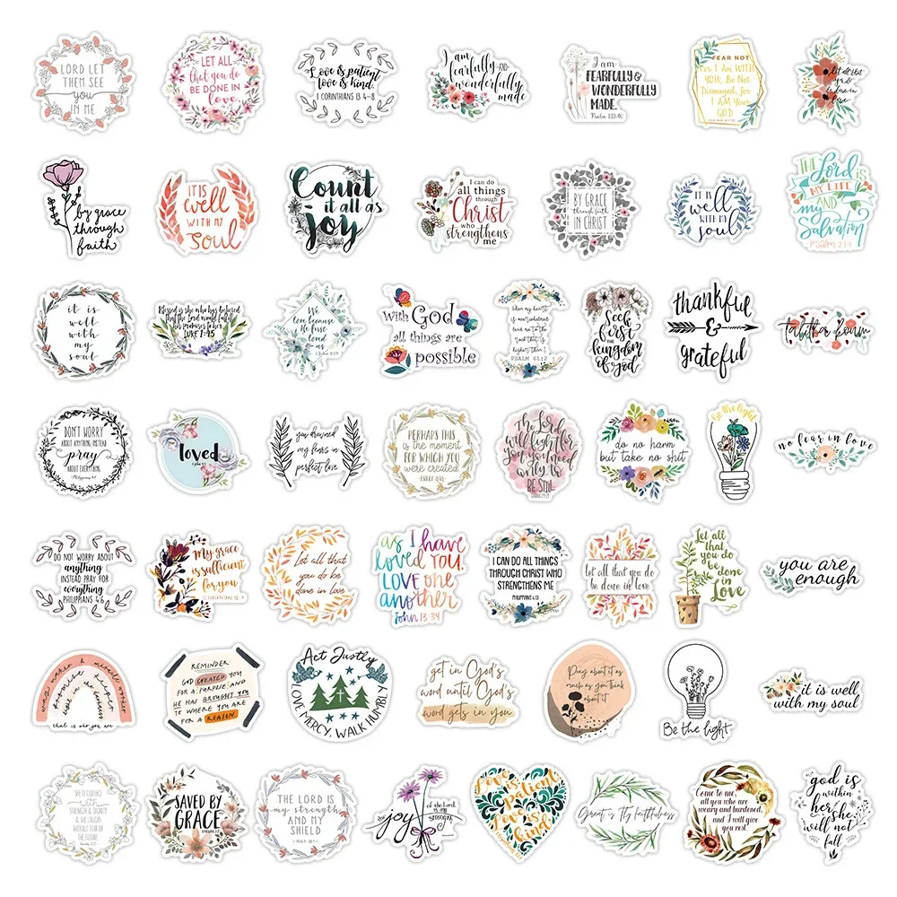 100pcs New Bible Inspirational classic Graffiti Car Trunk Water Cup frigorifero Sticker