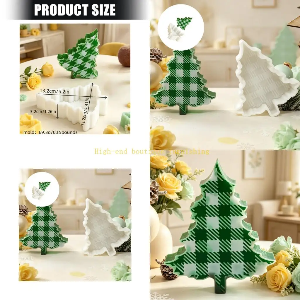 L9NB Christmas Mould Holiday Tree Casting Mould for Seasonal Pouring, Hand-Pour Use, Shelf Styling, and Clear Branch Detail