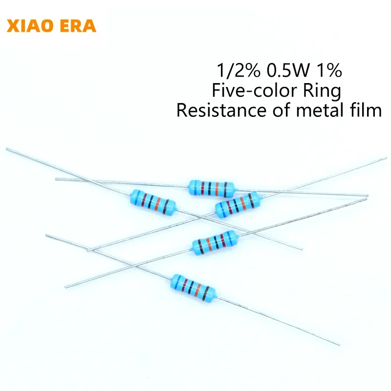 

500Pcs 1/2W Metal Film Resistor 0R-22M 1% Tolerance 0.82R 2R 7.5R 8.2R 24R 30R 39R 43R 220R 620R 1K 1.3K 4.3K 10 Ohm Resistance