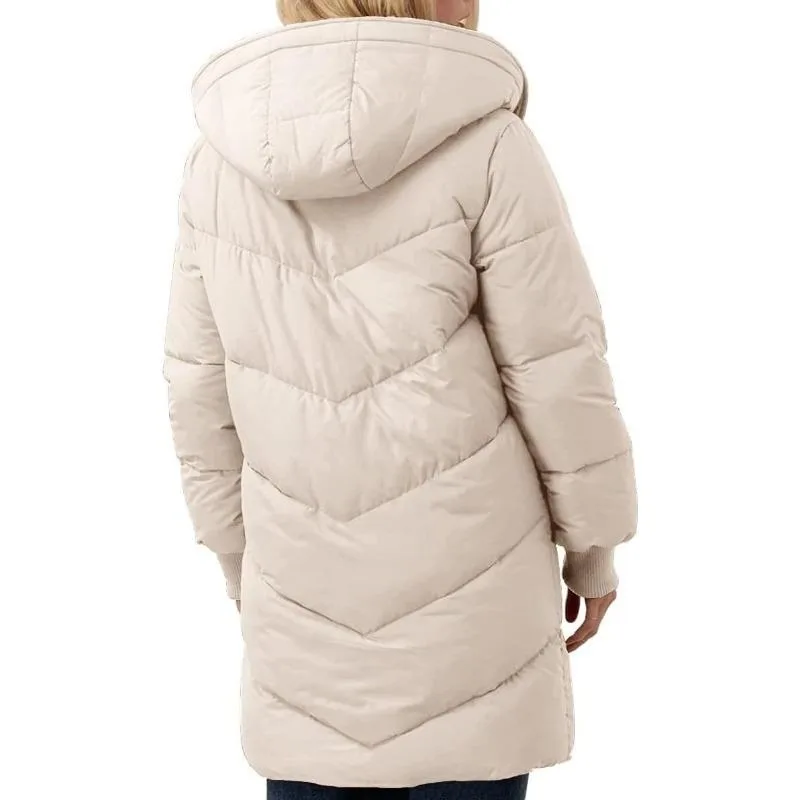 Women's Clothing Solid Warm Fleece Hooded Cotton Coat Long Sleeves Double-sided Velvet Slim Fit Elegant Cardigan Outerwear Top