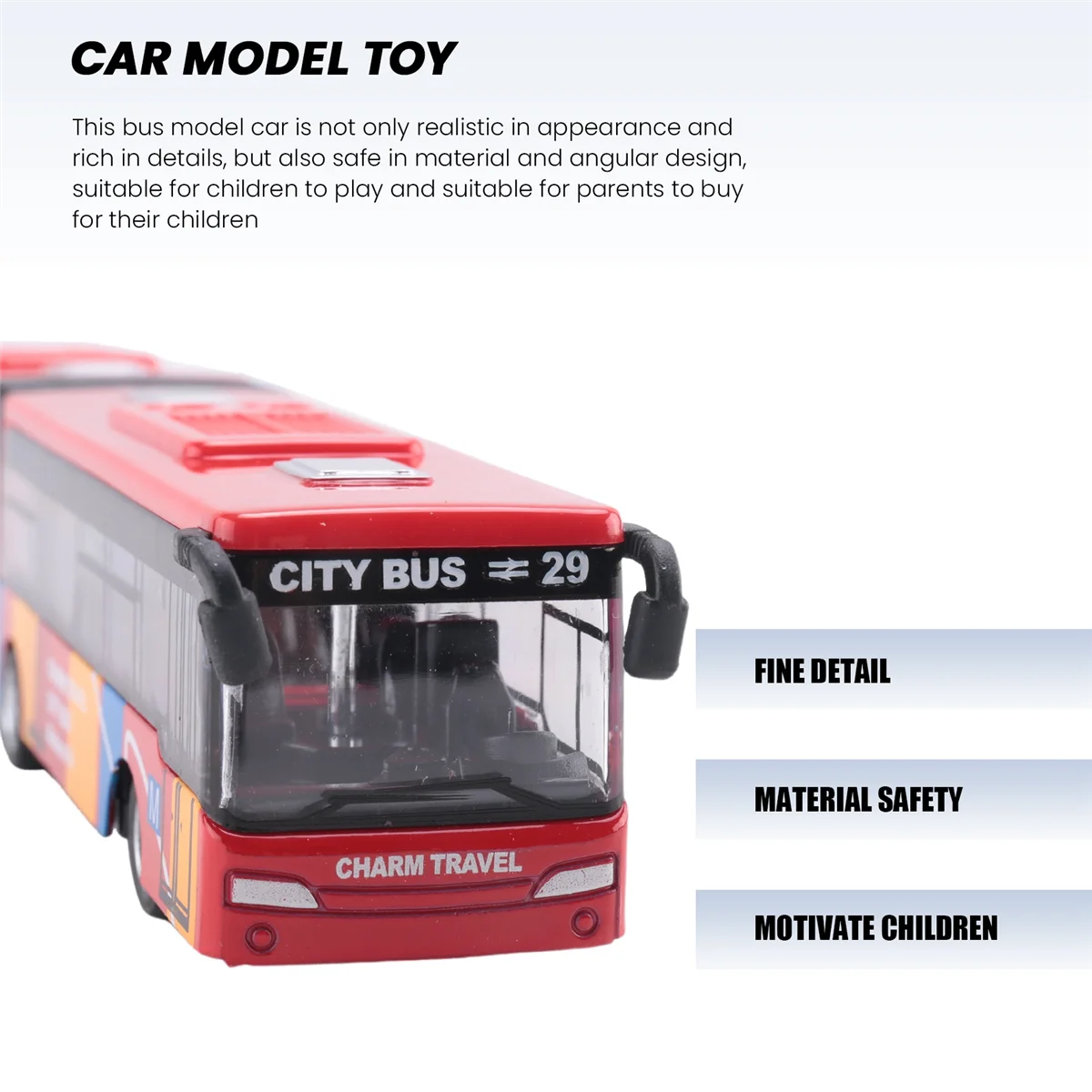 

A07I Children'S Diecast Model Vehicle Bus Car Toys Small Baby Pull Back Toys Red