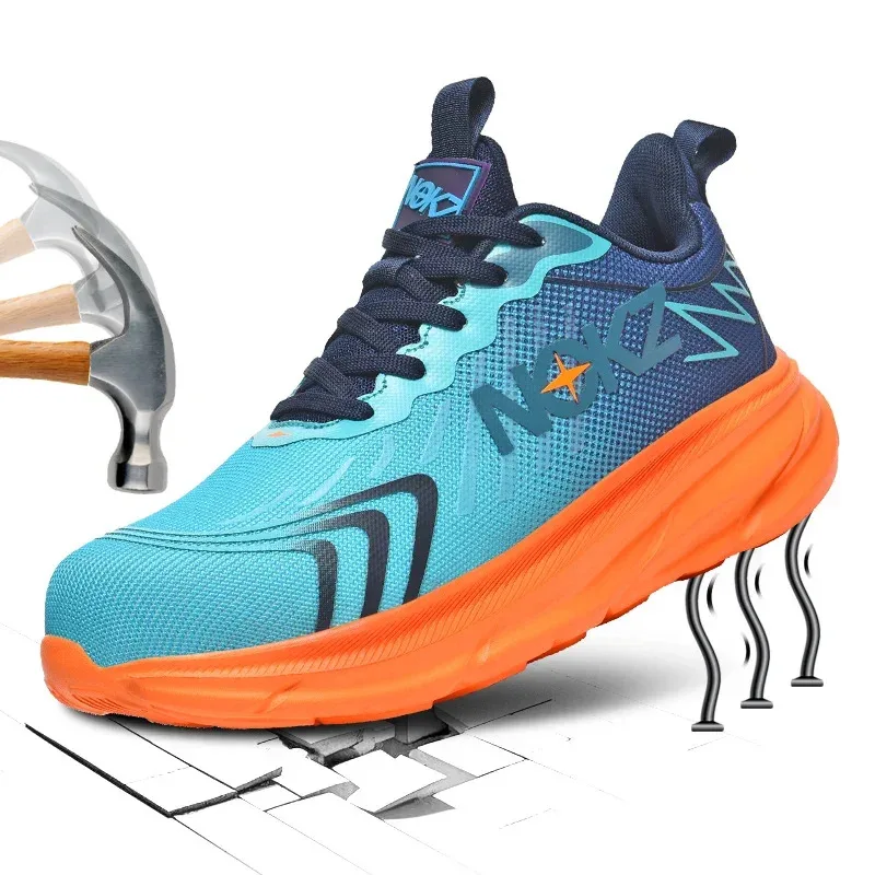 

New large-sized breathable lightweight casual sports shoes for men women, anti-crush and anti-puncture work safety men's shoes