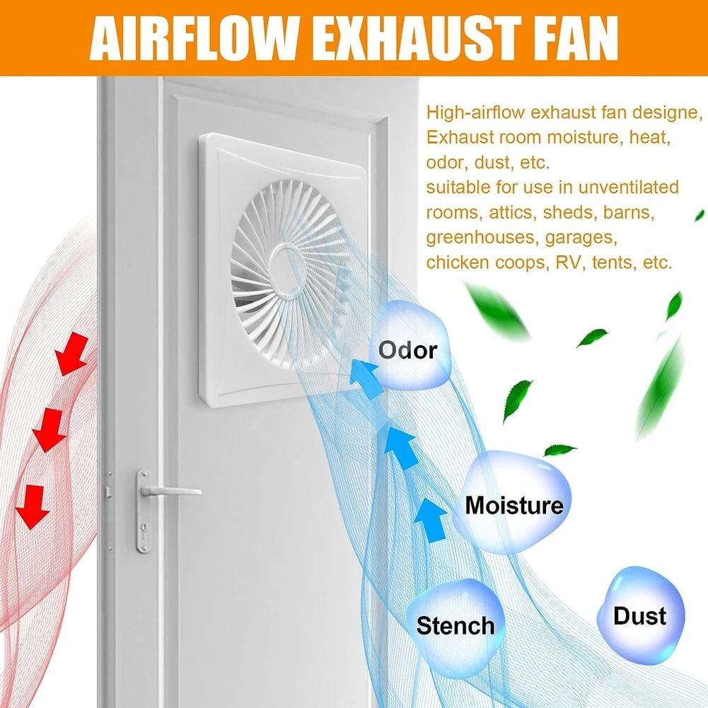 Pet House Cooler Solar Exhaust Fan Lithium Battery Included Low Noise 40db Easy Install Solar Powered Fan For Chicken Coops