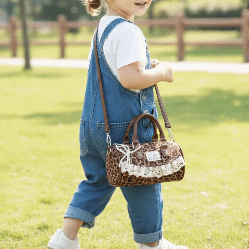 

New Sweet Bow Lolita Crossbody Bag Lace Trim Ruffle Pillow Handbag Chic Polka Dot Design Shoulder Tote Bag Daily Use