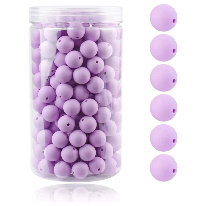

A24F-105PCS Baby Silicone Loose Bead 15Mm DIY Pacifier Chain Accessories Bracelet For Jewelry Beads Round Bead