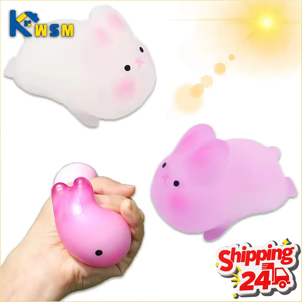 1-20 SZTUK Zabawka Antystresowa w Kształcie Serca/Króliczka Zmieniająca Kolor Pod wpływem Światła, Ściskanka, Kostka Lodowa Truskawkowa, Reduktor Lęków, Sensoryczna Zabawka Fidget