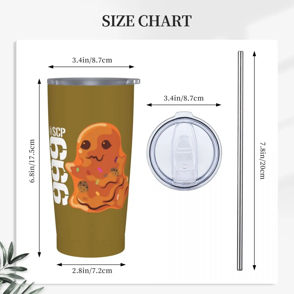 SCP-999 Tickle Monster SCP Foundation Stainless Steel Tumbler Vacuum Insulated Mugs Thermal Cold Bottle Straws With Lid 20oz