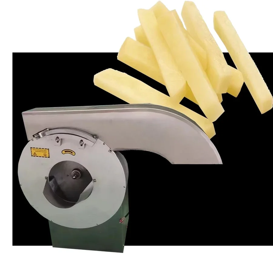 Automatic French fries cutting machine, semi-fried and frozen potato chips production line, with core motor components