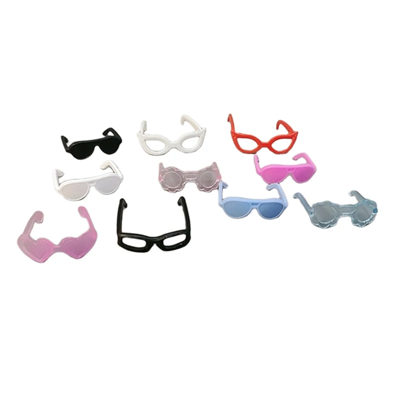 20pcs Dolls Accessories Mini Plastic Glasses For High Dolls Kids Toy Party Decoration Kids Pretend Toys Random Send