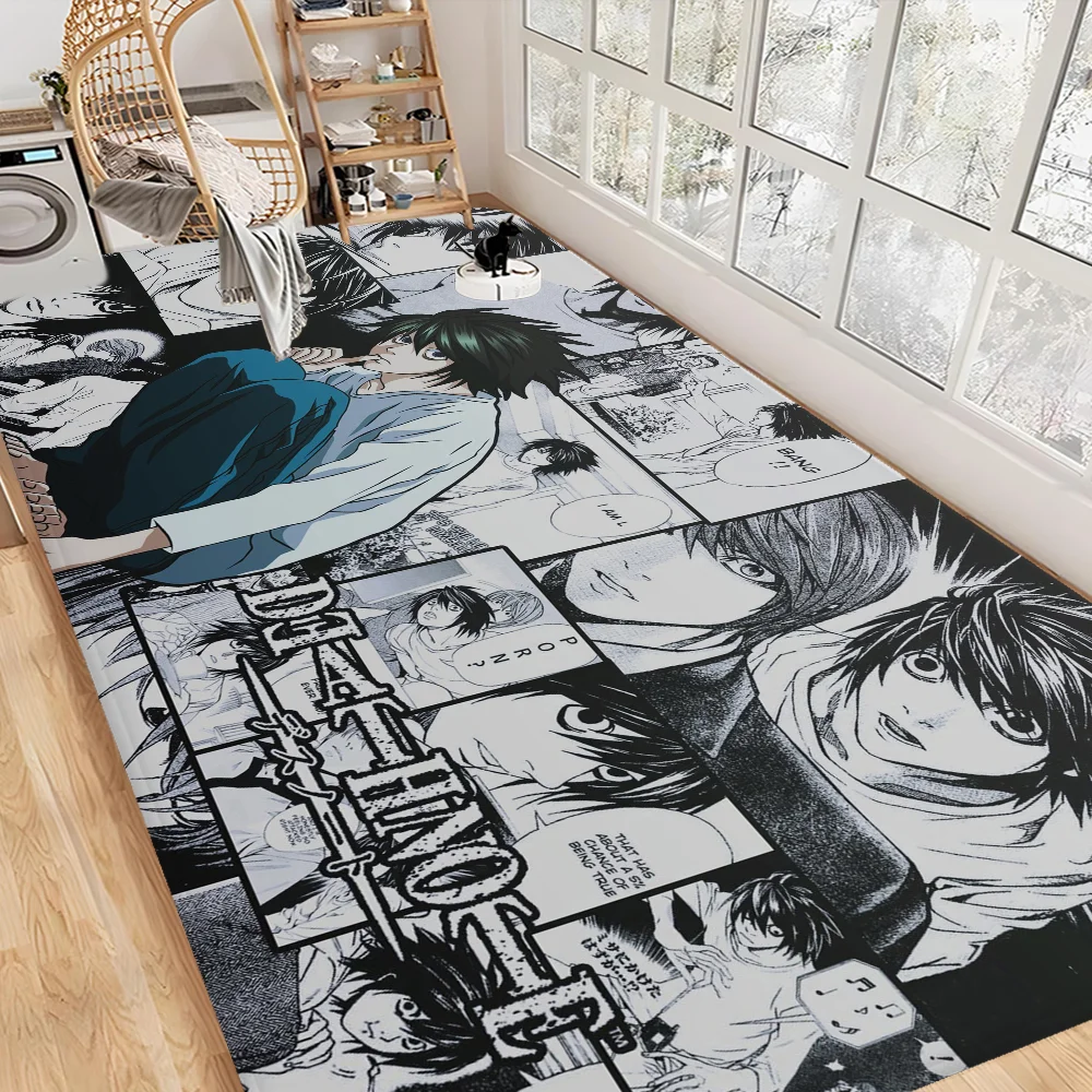 Anime Death Note Bodenmatte Retro Multiple Choice Wohnzimmer Küchenteppich rutschfeste moderne Heimdekoration