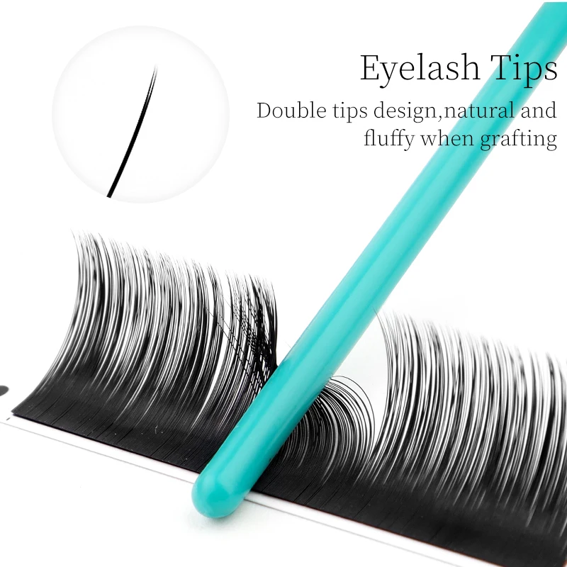 Winky beauty Ellipse Estensione ciglia piatte Punte divise Ciglia finte nere opache Ciglia individuali a forma piatta super morbide