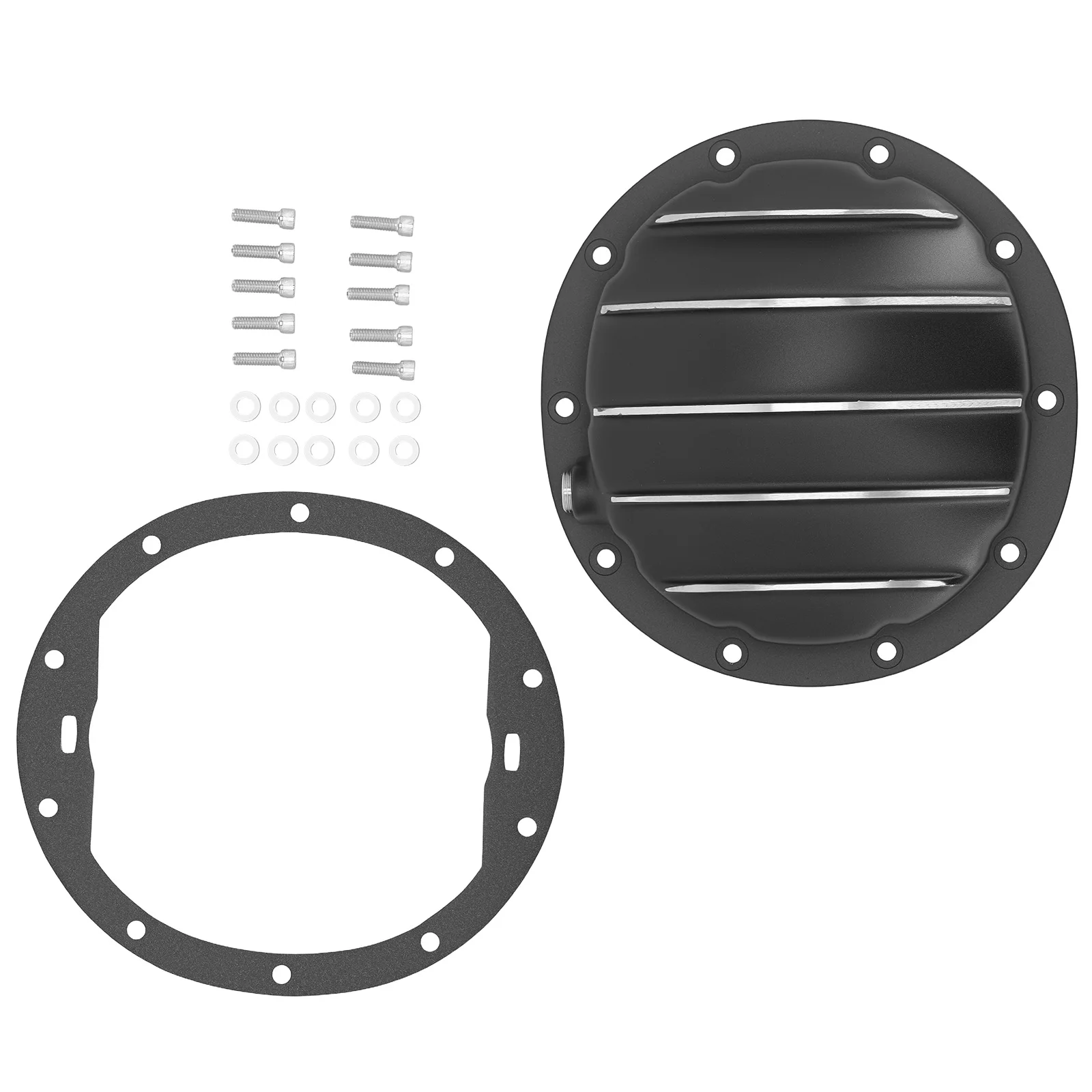 

Новая черная крышка дифференциала из литого алюминия, 10 болтов, для шестерен 8.5" и 8.6" для GM