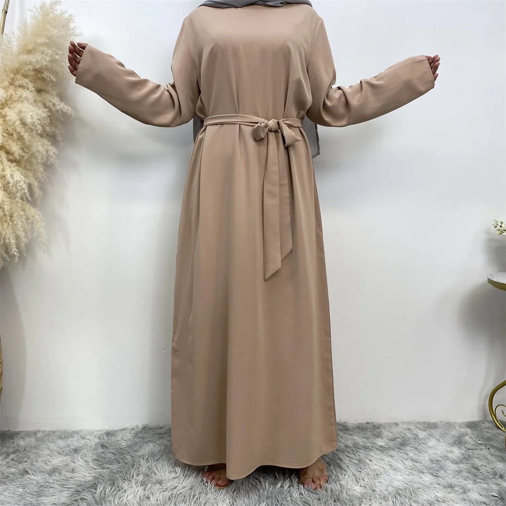 عباية إسلامية موضة جديدة فستان ساخن تركيا العربية دبي رداء بلون سادة مع جيوب فستان نسائي طويل 26