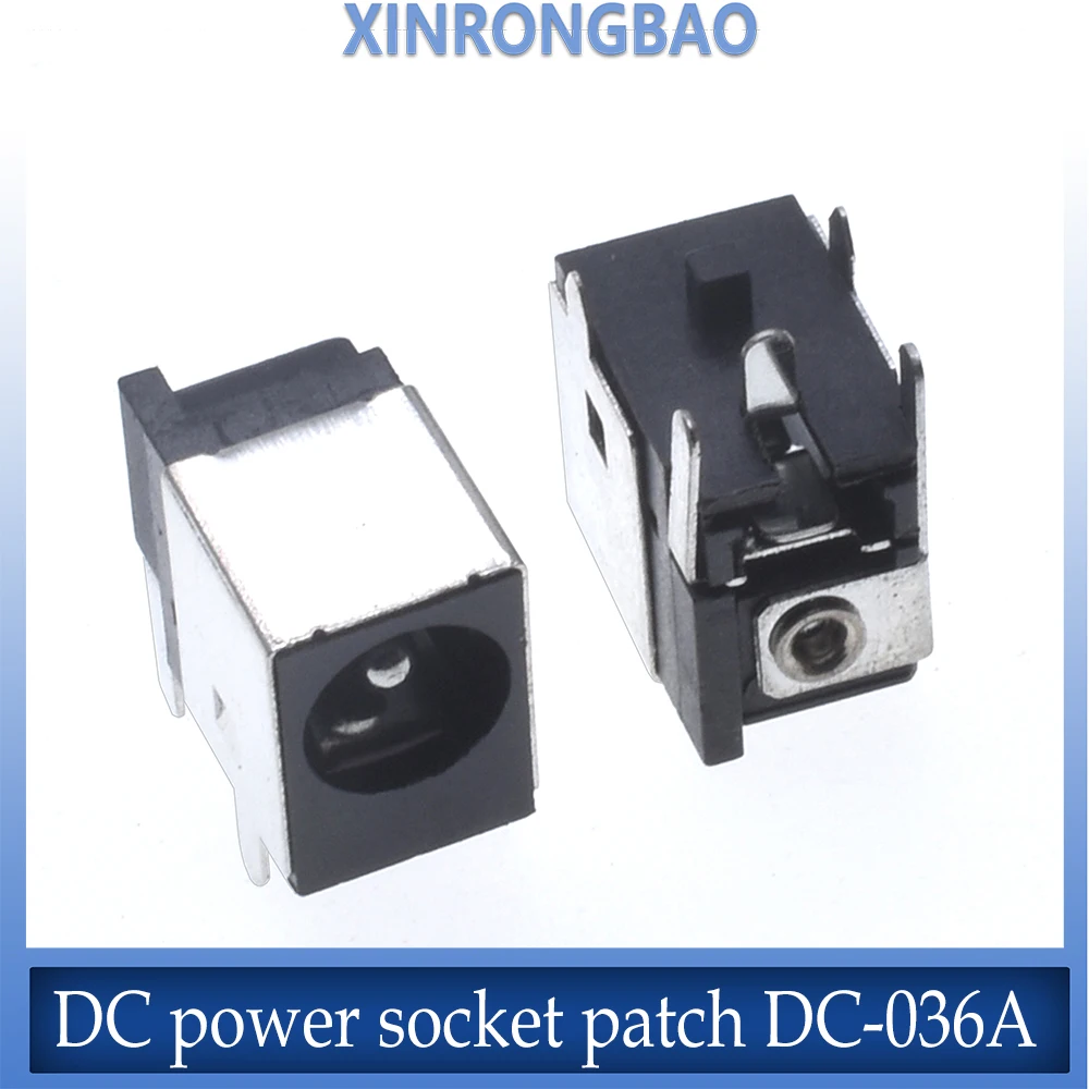 10pcs DC-036 DC power socket 5.5 * 2.1/2.5mm DC socket DC-036A copper half wrapped column connector toy charger socket connector