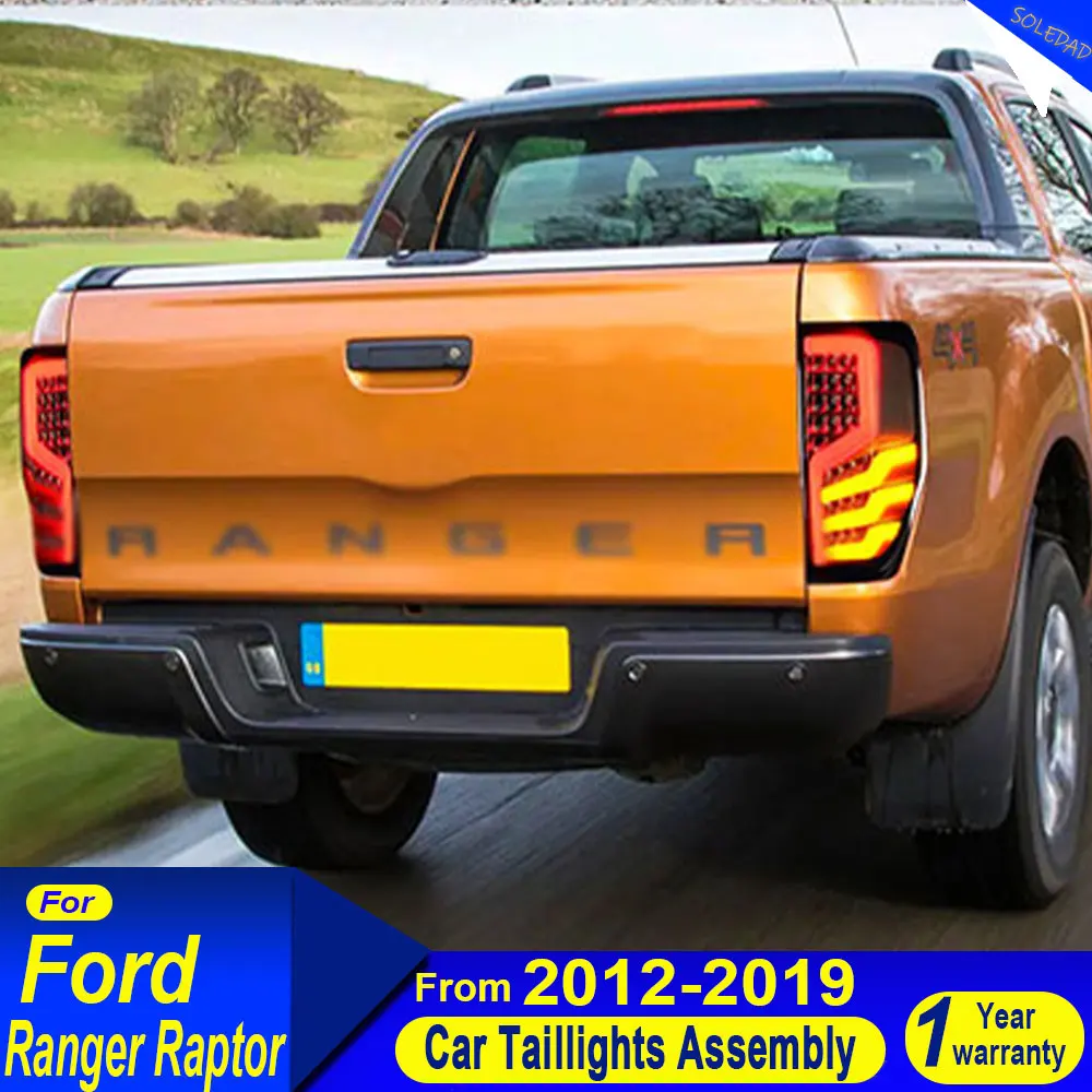 زوج سيارة أضواء خلفية لفورد رينجر رابتور T6 الضوء الخلفي 2012 2013 2014 2015 2016 2017 2018 2019 كامل LED مجموعة مصابيح خلفية #1