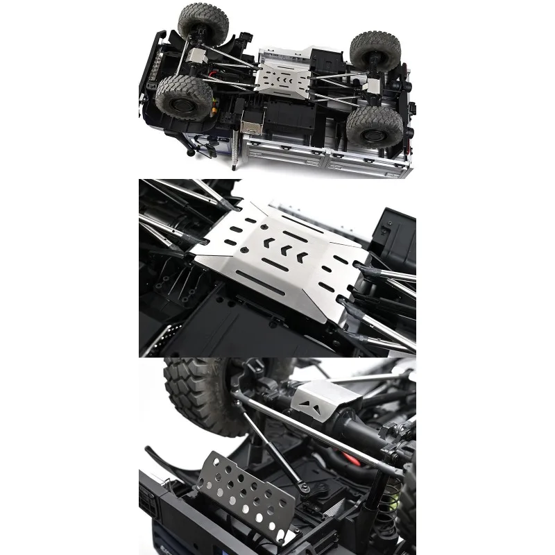 For RLAARLO 1/7 Unimog U4000 Mercedes-Benz RC Crawler Metal Chassis Skid Plate, Underbody Armor Guard Upgrade Protection Parts