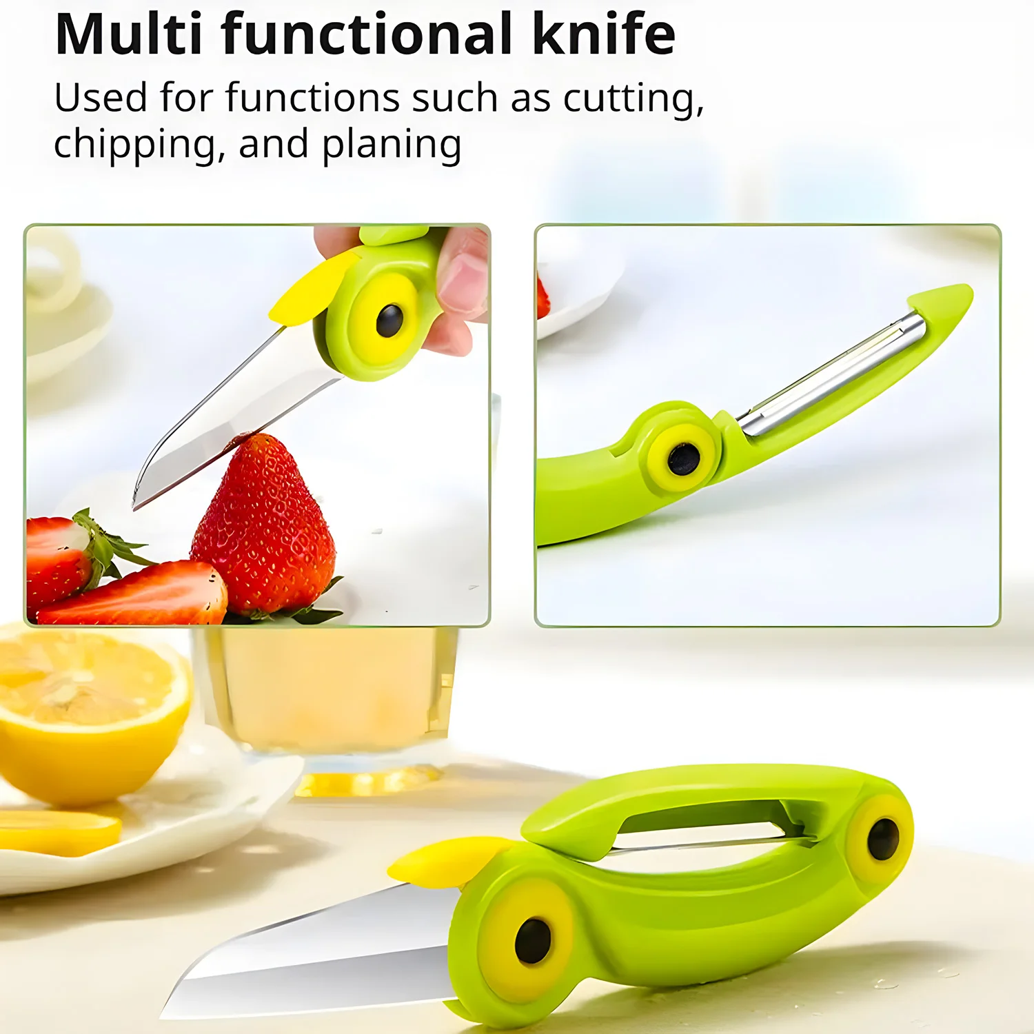 Folding Kitchen Cutter Fruit Knife Peeler Multifunctional Portable Knife Vegetable Apple Paring Knife Carrot Peeler Stainless